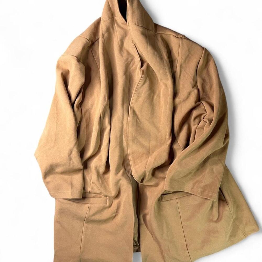 Fashion camel brown open front cardigan